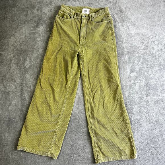 BDG Urban Outfitters Womens Corduroy High Rise Wide Leg Pants Size 27 Green - Picture 1 of 10